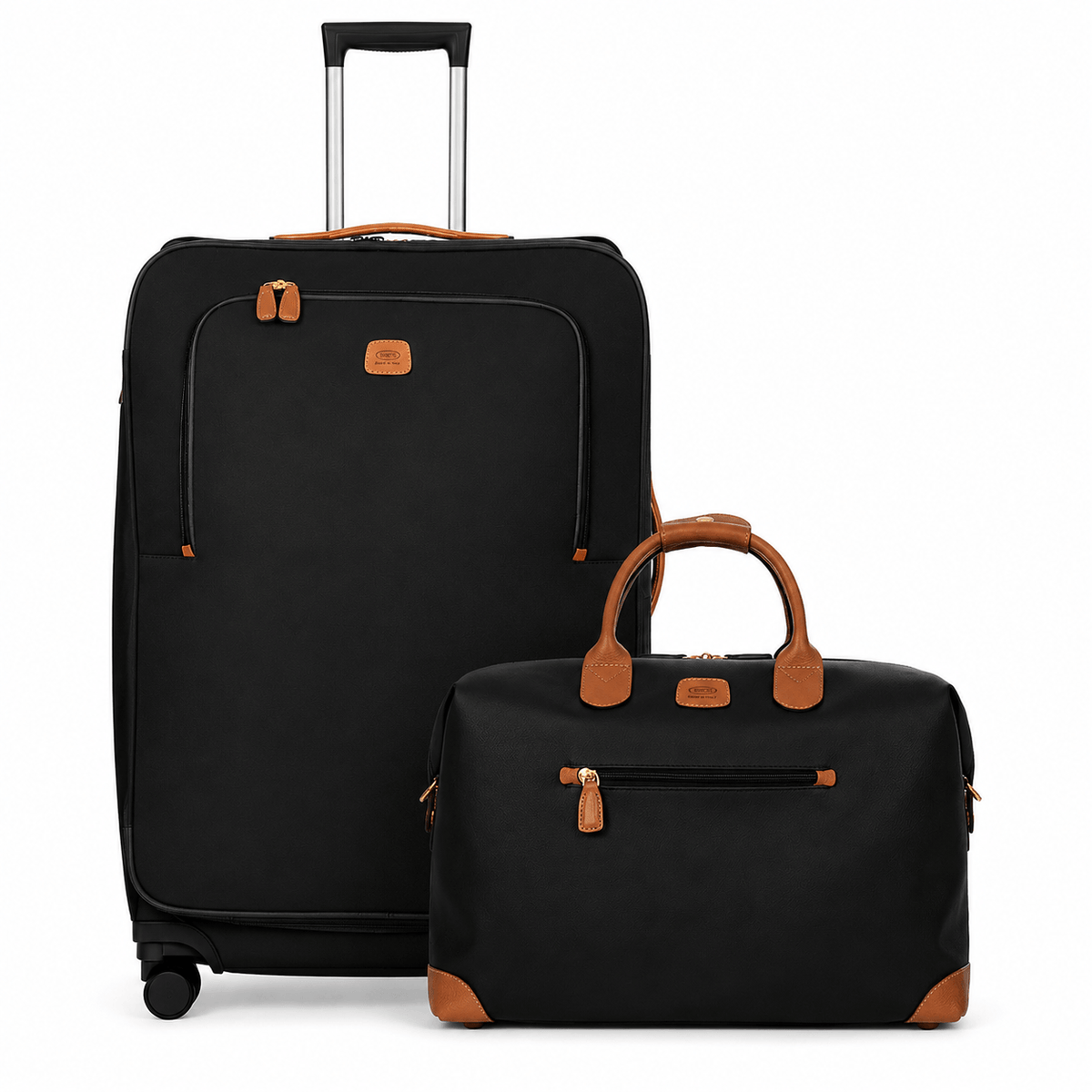 Firenze Cargo Duffle + Large Checked Set in Black