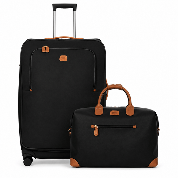 Firenze Cargo Duffle + Large Checked Set in Black