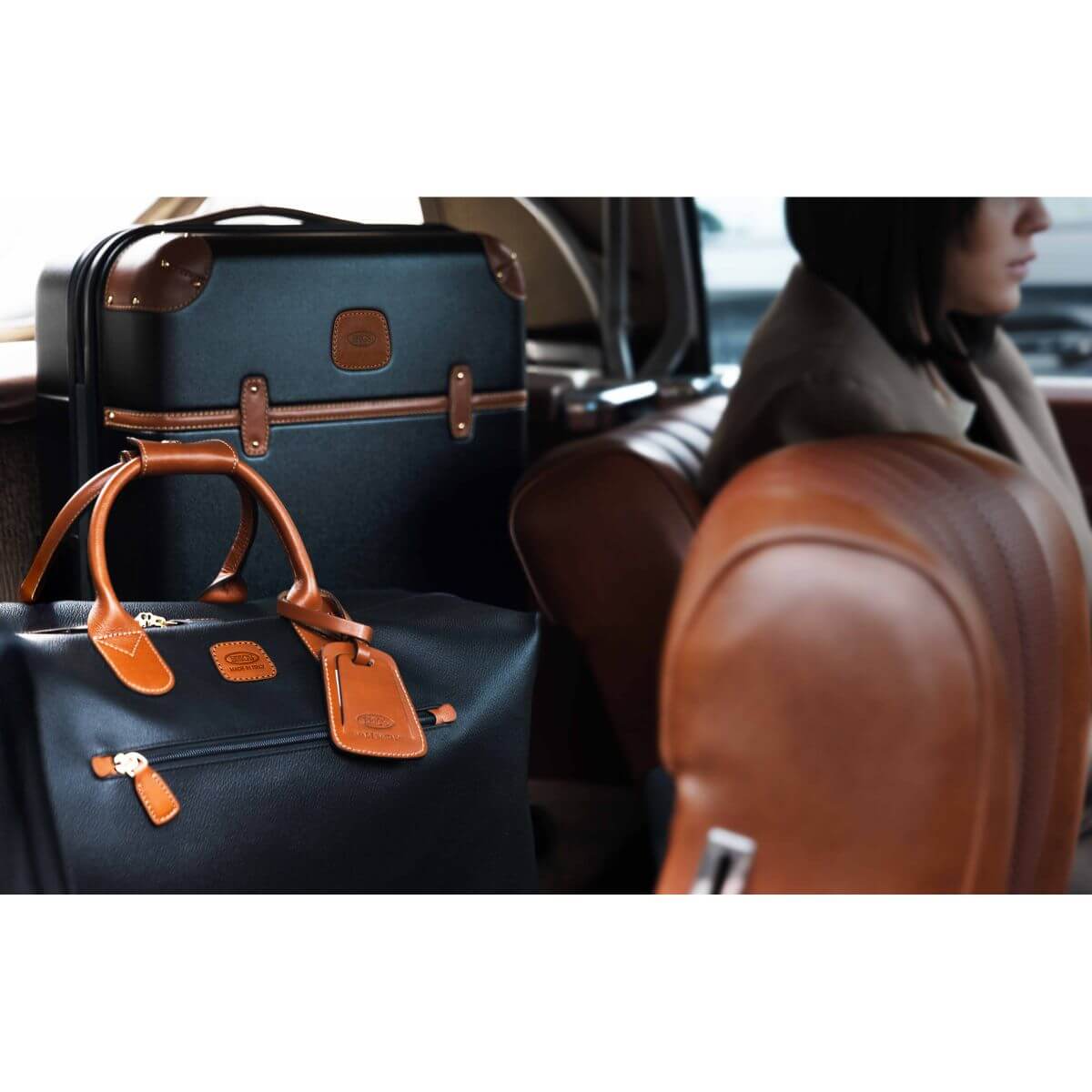 Firenze Cargo Duffle + Large Checked Set in Black